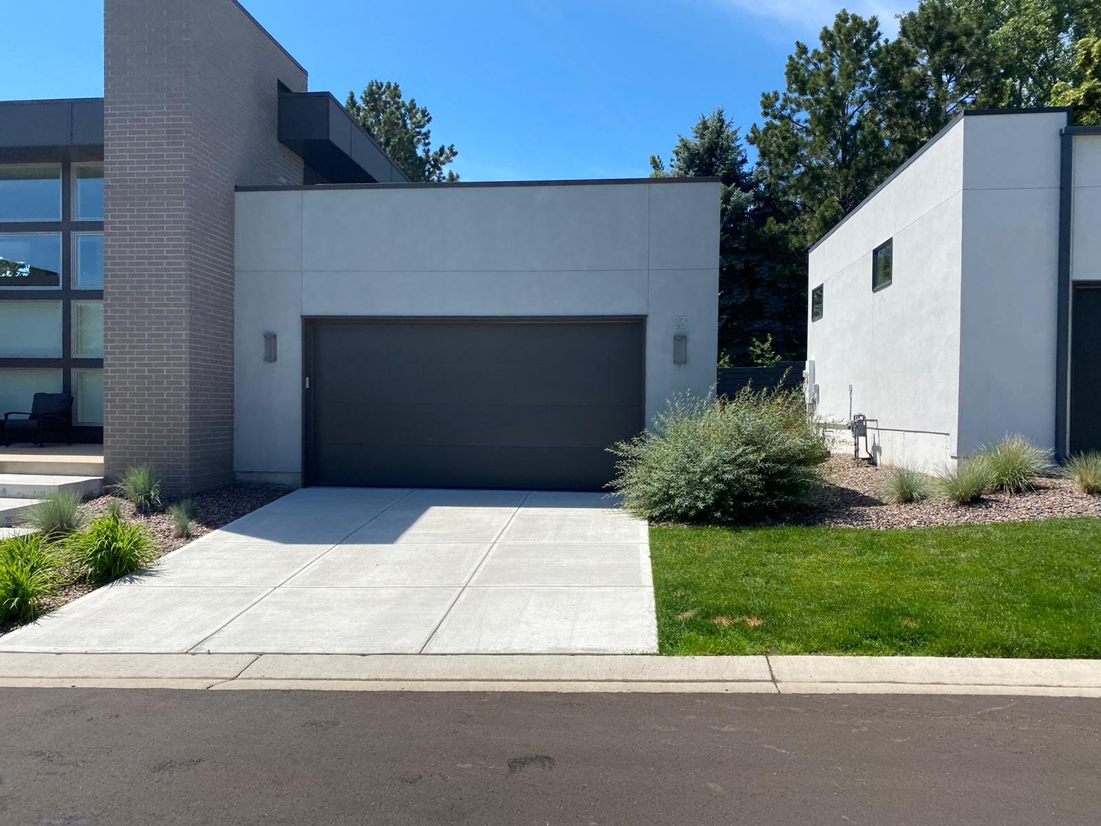 Completed residential replacement garage door installation